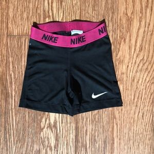 Nike black spandex with pink wait band